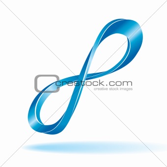 Blue infinity sign.
