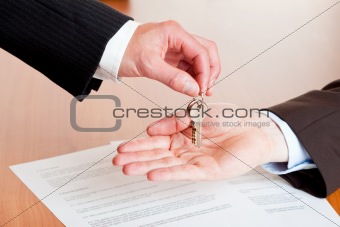 handing over house or car keys after signing of contract