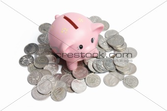 Piggybank and Coins 