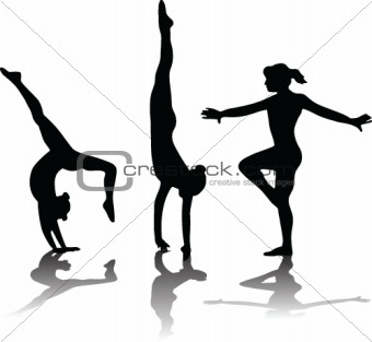 balet gymnastic - vector silhouette