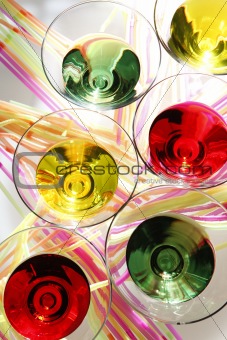 Multicolored martinis