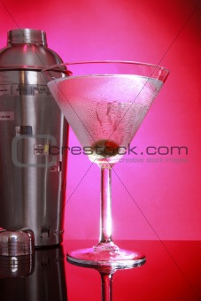 Pink Martinis and steel shaker