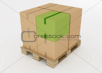 cardboard boxes on wooden