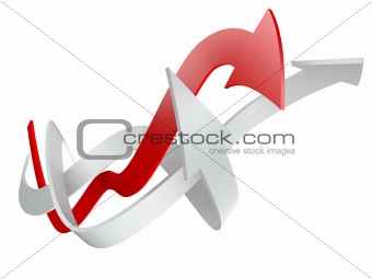 conceptual 3d rendered image of arrow isolated