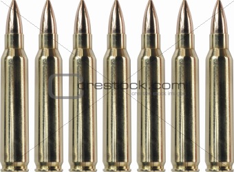 A row of seven bullets