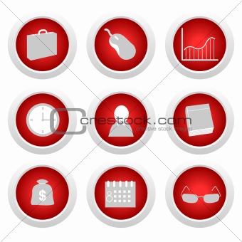 Business red button set