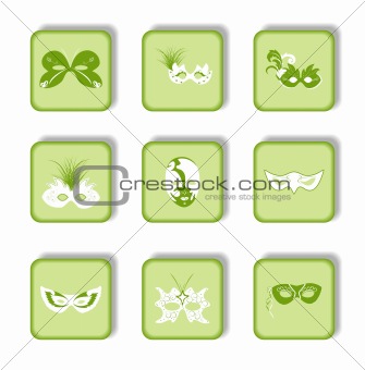 Set icon of carnaval mask