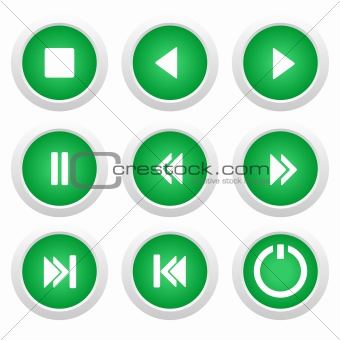 Music green buttons set