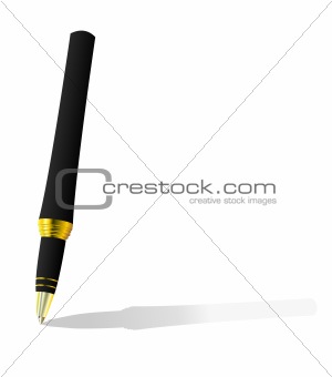 Realistic illustration of a gold pen