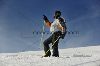 skier pointing direction