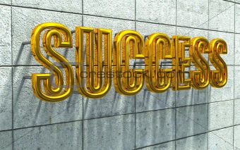 success golden text