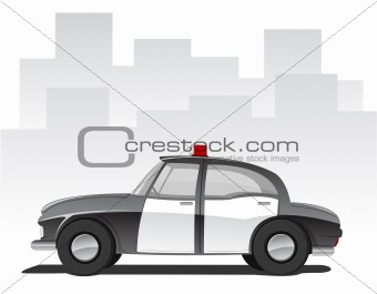 Vector illustration of cartoon police car 