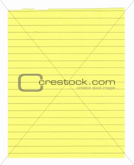 yellow lined paper isolated