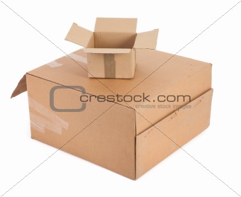 two cardboard boxes