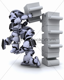 robot solving jigsaw puzzle