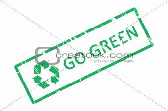 Go green office rubber stamp