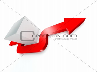 conceptual 3d rendered image of arrow