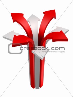 conceptual image of arrow isolated on white