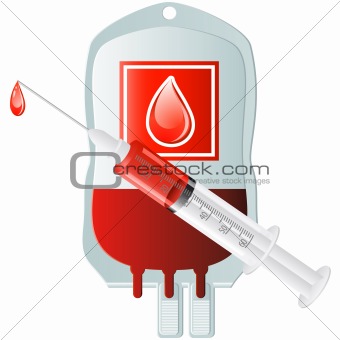 blood donation with syringe