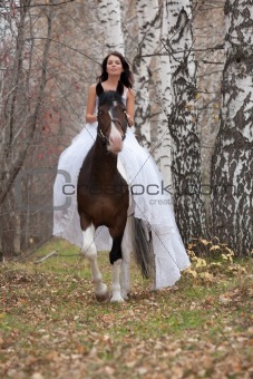Young Woman And Horse
