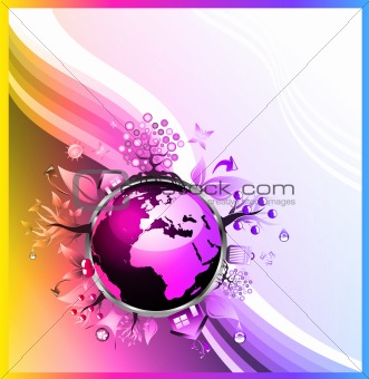 Environmental Green Background with Rainbow Colours
