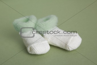 Green baby booties