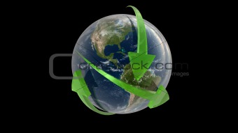 Earth with Orbiting Arrows