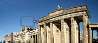 Panoramic picture of Brandenburg Gate in Berlin