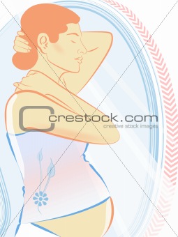 Pregnant Woman with Mirror