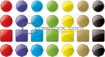 glass buttons colored