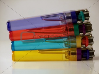 Four Colored Lighters