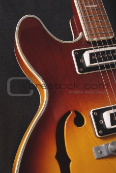 Detail shot of acoustic guitar