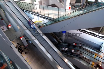 Escalators in airport