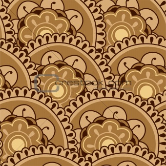 Sepia Floral Pattern