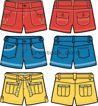 girl colourful hot shorts