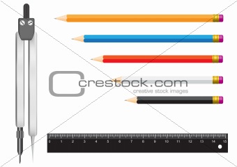 Compasses pencil ruler