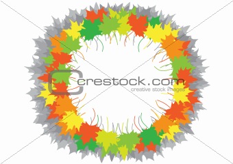Maple leaves on a circle