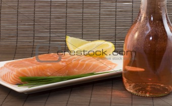 salmon and rose wine