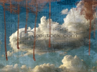 Retro image of cloudy sky. Background