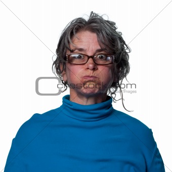 Woman makes a funny face
