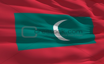 Waving flag of Maldives