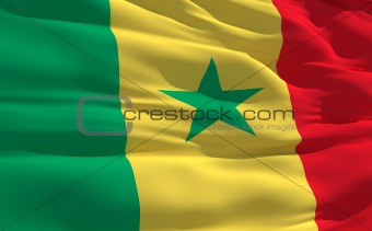 Waving flag of Senegal