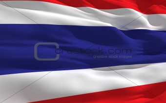 Waving flag of Thailande