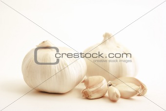 Garlic bulbs and cloves.
