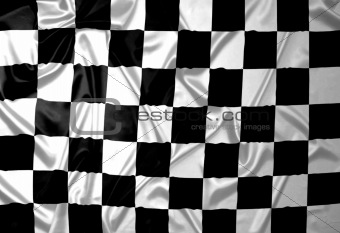 Checkered pattern winner flag.