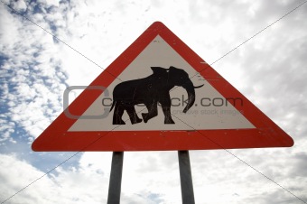 Animal warning signboard in Namibia