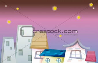 house under night sky