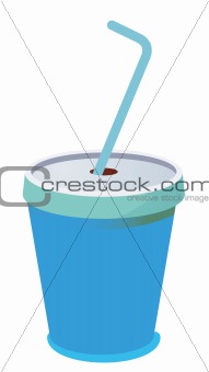 blue plastic cup with a straw