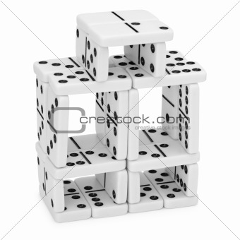 Intricate construction of dominoes