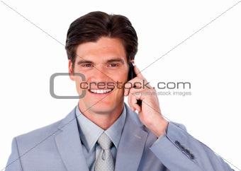 Charming businessman talking on phone 